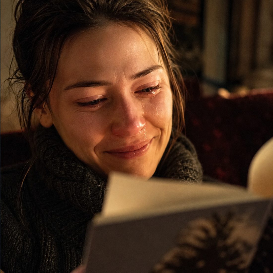 Someone moved to happy tears reading their book